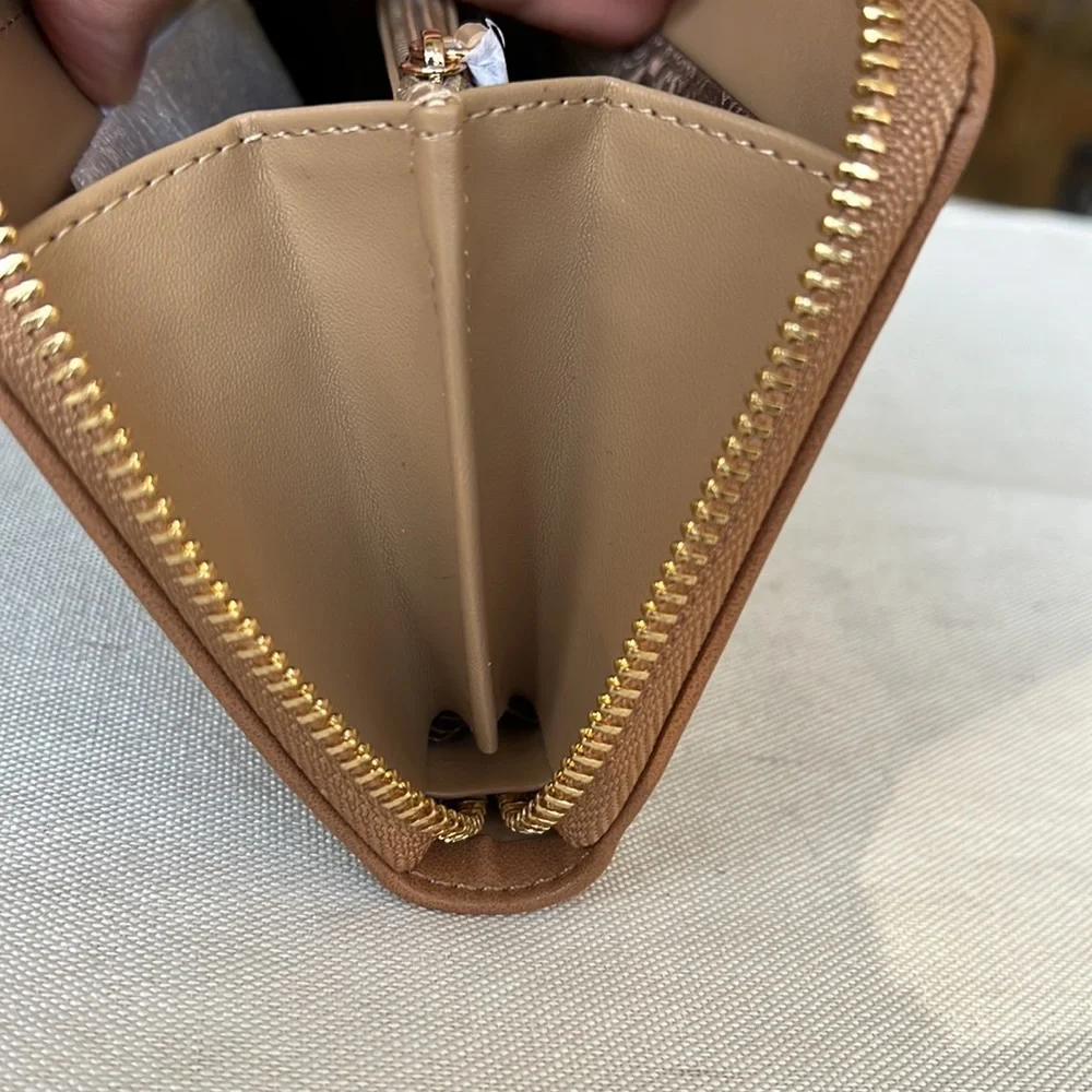 LOVE MOSCHINO Studded large Continental wallet Tan